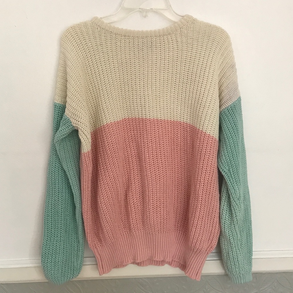 Cozy American Apparel Oversized Colorblock Sweater